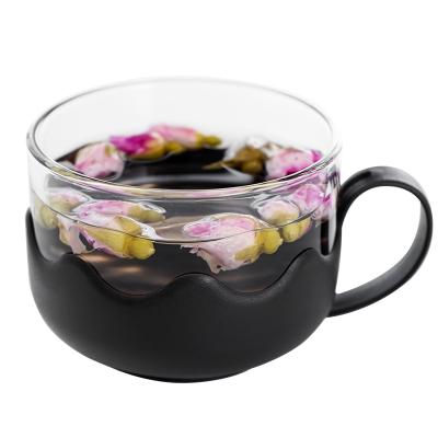 China Multifunctional removable infuser stocked glass teapot warmer with strainer for wholesales for sale