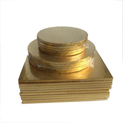 China food & Beverage Packaging Hot Sale Square Gold Covered Corrugated Edge Foil Base Cake Panels for sale