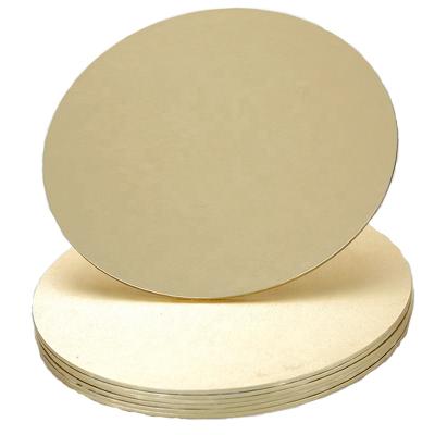 China food & Round Cake Topper New Arrival MDF Wedding Cake Base With Double Side Golden Aluminum Foil Cover for sale