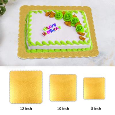 China Recycled materials gold and silver round and square paper cakeboards from store cakeboards for sale