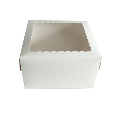 China Recyclable New Design Foldable White Paper Cake Box With Clear Window for sale