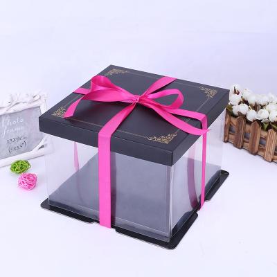 China High Quality Large Disposable Cake Box Transparent Clear Plastic Cake Box Wedding for sale