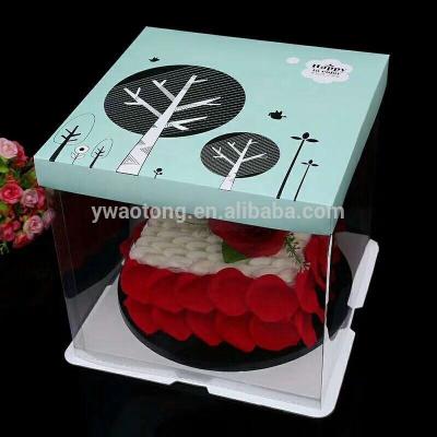 China Recyclable New Style Large Cake Box Cake Box Wedding Transparent Cake Box for sale