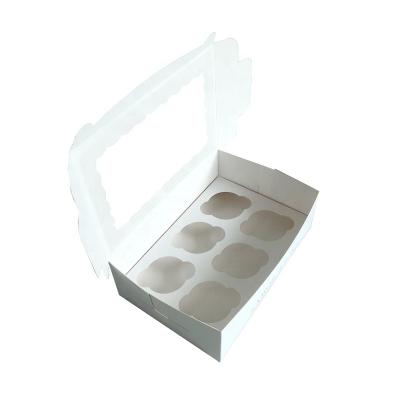 China China Handmade Food Grade Paper Box Bakery Box Cupcake Box With Clear Window Folded Style for sale