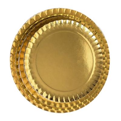 China Handmade Thick Strong Gold Silver Paper Cake Tray for sale