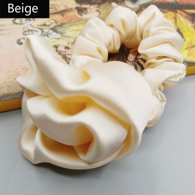 China Fashionable Cheap Rose Flower Hair Accessories 100% Handmade Silk Scrunchies For Hair Women Hair Bands Tied for sale