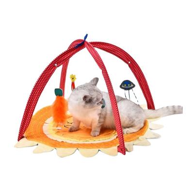 China Viable Sun Train IQ Training Cat Toys Activity Center Tent Bed Activity Cat Play Mat for sale