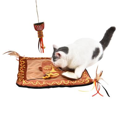 China Viable Lost Civilization Style Nose Pet Cat Activity Mat With Catnip Inside for sale