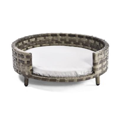 China Breathable Artificial Woven Dog Cat Bed Rattan Pet Bed Rattan Style for sale