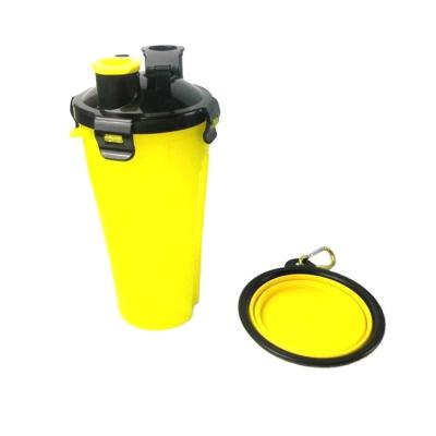 China Automatic Dog Water 2 In 1 Bottle With Collapsible Bowl , Outdoor Dog Water Bottle for sale