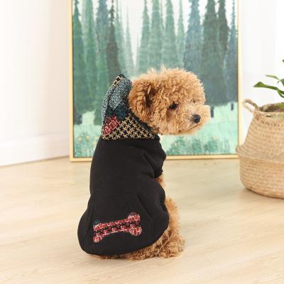 China New Viable Design Knitted Fabric Dog Sportswear Patchwork Dog Hoodies for sale