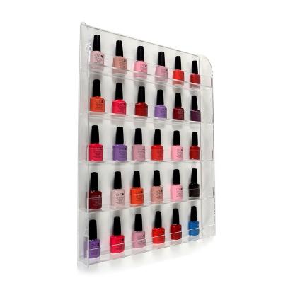 China Bend and hot sale high quality bond custom design wall to mount acrylic nail polish display for sale