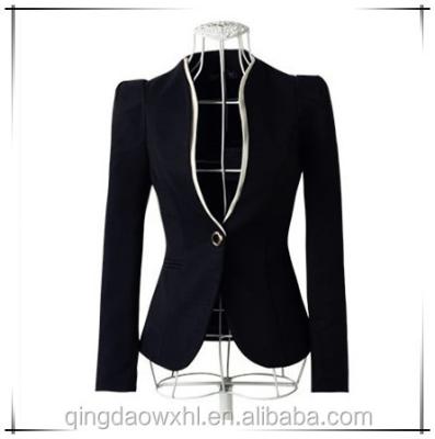 China 2017 latest anti-shrink suit designs for women black suit for sale