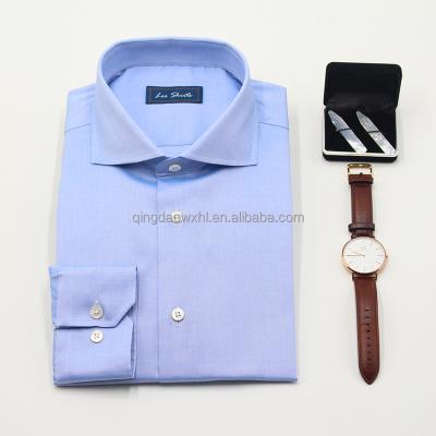 China Anti-pilling China Supplier Button Down Casual Navy Slim Fit Shirt / Dark Blue Shirt Picture for sale