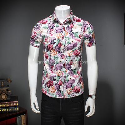 China Custom Hawaiian Gold Anti-pilling Digital Printed Mens Casual Shirt China Supplier for sale