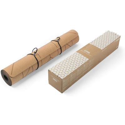 China 2021 FDM Yoga Matte Eco Cork And Tape / Natural Rubber Fitness Friendly Yoga Mats With Logo Portugal For Gym Market Household for sale