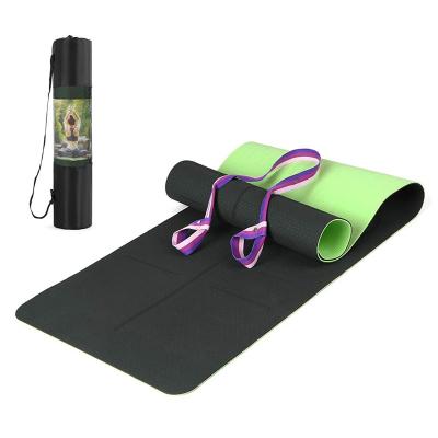 China New Yoga Blue Color 6mm Thick PVC Yoga Mat Beginners And Tasteless Anti Slip Colchoneta Yoga For Fitness Dance Pad for sale