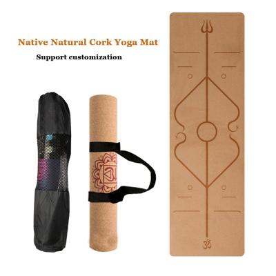 China Kids Friendly Custom Print Custom Eco Cork Yoga Mat Set For Yoga Mats Non-Slip Yoga 10mm With Logo for sale