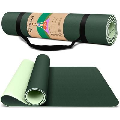 China Yoga Mat Eco Friendly Non Slip Fitness Exercise Mat With Carrying Strap Mat For Yoga, Pilates And Floor Exercises for sale