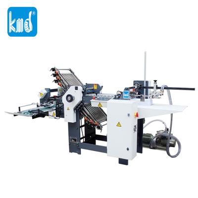 China Factory B0855 kmd 470T 8buckles+1knife pharmaceutical leaflet catalog zig fold dvertising folding making machine for sale