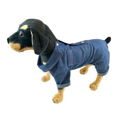 China 2021 Spring Viable Summer Lattice Fresh Stylish Washed Denim Four Legged Pet Jacket Pet Clothes for sale