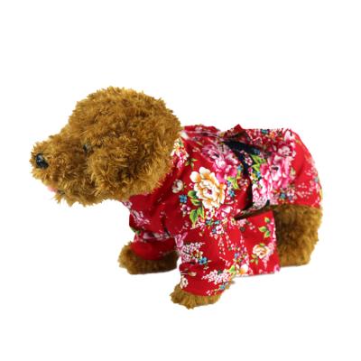 China 2021 spring viable summer cotton Japanese style kimono pet fresh elegant printed jacket for pet clothing clothes for sale