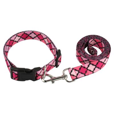 China BREAKOUT Printed Durable Adjustable Elastic Grip Tracking Dog Collar Pet Traction Rope for sale