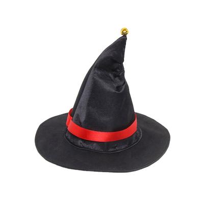 China Viable Halloween Black Pet Cap and Hat with Bells Vampire Pet Cosplay Costumes for sale