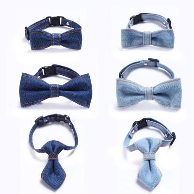 China Sustainable Style Adjustable Denim Pet Link Dog Collar Cat Collars Cat Collars for sale