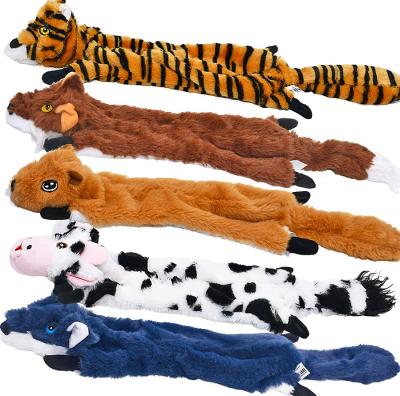 China Sustainable Plush Teething Durable Cute Squeaky Animal Toys Dog Chew Toys 5 Pack Fold Pet Toys for sale