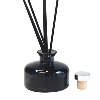 China Cosmetic 200ml 300ml Coated Black Glass Diffuser Bottle Perfume Bottle Containers for sale