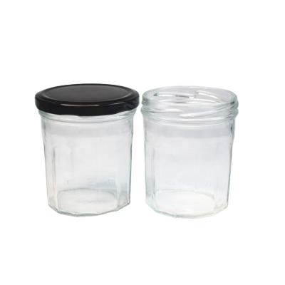 China High Grade 240ml Food Grade Glass Storage Jar For Sauce With Metal Screw Cap In Stock for sale