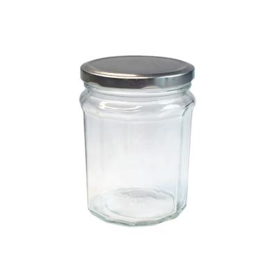 China 370ml Empty Clear Glass Food Storage Jar For Caviar for sale