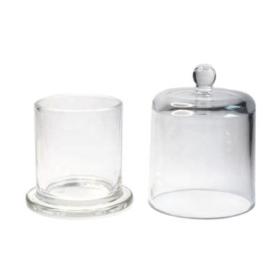 China Gift & 9oz Craft Candle Glass Scented Jar With Glass Shade For Home Decoration for sale