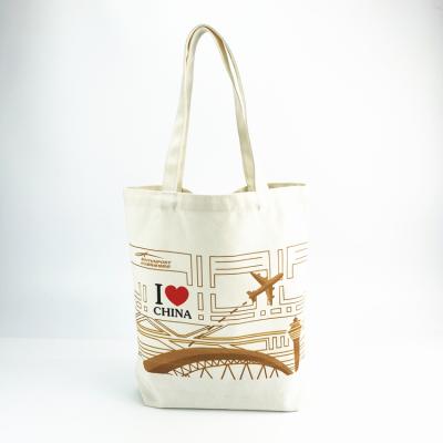 China Hot Selling Durable High Quality White Cotton Eco Hand Large Capacity Canvas Tote Bags For Supermarket for sale