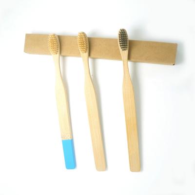 China New handle eco-friendly custom shape bamboo toothbrush toothbrush with dupont nylon bristles for sale