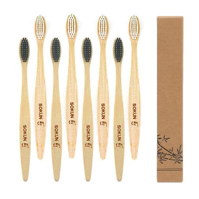 China Wholesale 100% Natural Bamboo Toothbrush Organic Eco Friendly Dent Brush A Eco-Friendly With Logo for sale