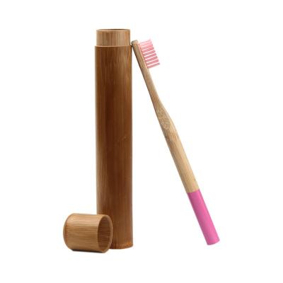 China Private Label Eco-friendly Biodegradable Natural Toothbrush Handle Bamboo Wooden Toothbrush and Case for sale