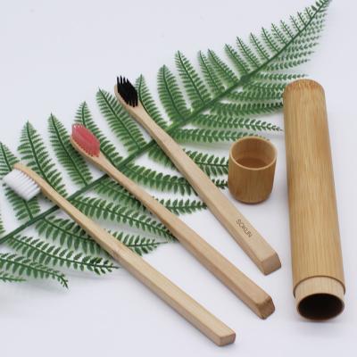 China Eco-friendly 100% Biodegradable Bamboo Toothbrush Plant Castor Fiber Bristle Toothbrush Bamboo for sale