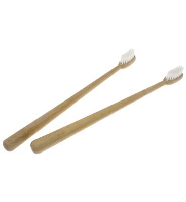 China Disposable Biodegradable Bamboo Toothbrush With Castor Oil Fiber Stiffen K Shape Private Laser Logo for sale