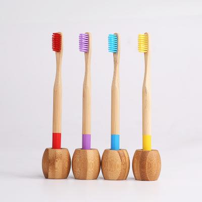 China Sustainable Eco Friendly Toothbrush Base For Bathroom Single Wooden Toothbrush Holder for sale