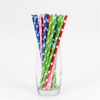 China Dot Striped China Paper Straw Eco-Friendly Compostable Waterproof Minimalist for sale