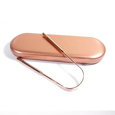 China For Home Use Amazon Bestsellers Top Quality Copper Tongue Remover OEM Copper Tongue Scraper With Attractive Convenient Handle for sale