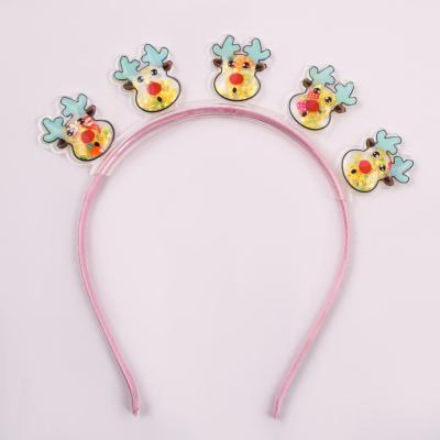 China Environmentally Friendly Cartoon Elk Hot Sale Glitter Star Headband Children's Pink Hair Clasp For Children Wholesale for sale