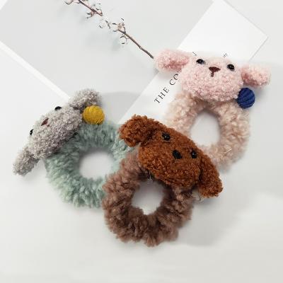 China High Quality Cute Animal Dog Plush Dog Taddy Hair Ties Hairball Girls Scrunchies Garbage Environmental Friendly Factory Direct for sale