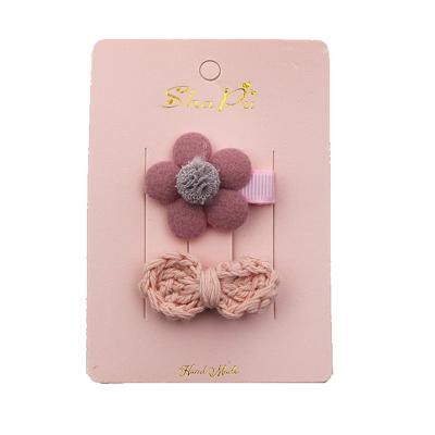 China Environmentally Friendly Daisy Crane Mouth Clamp Cute Knot Plush Hair Slides Wool Hair Clips Kids Barrettes Hair Pin for sale