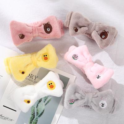 China Spa Eco-Friendly Animal Soft Facial Headband Cartoon Elastic Face Band Cute Makeup Face Stretch Towel Wash Headband for sale