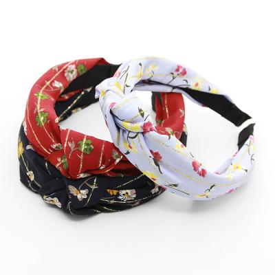 China Environmentally Friendly JOJO Red Hairdband Knot Head Band Country Headband Flower Hair Accessories for sale