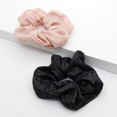 China Pure Color Headband Women Ponytail Holder Gold Environmental Friendly Elastic Head Ties Hair Ties Shape Scrunchies For Women for sale