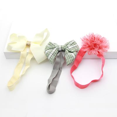 China Environmental Friendly JOJO Elastic Hairband Women Cotton Head Ties Bow Simple Hair Ties Hair Band For Baby for sale